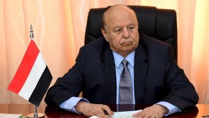 Yemen's President Abd-Rabbu Mansour Hadi sits during a meeting with government officials in the country's southern port city of Aden, December 1, 2015. REUTERS/Stringer        EDITORIAL USE ONLY. NO RESALES. NO ARCHIVE