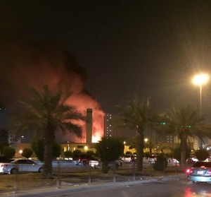 حريق ضخم في مدينة الملك فهد الطبية بالرياض