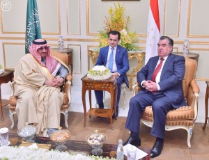 سمو ولي العهد يبحث مع رئيس طاجيكستان سبل تعزيز العلاقات الثنائية بين البلدين